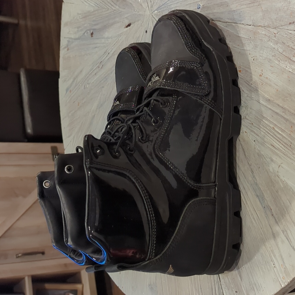 NEW Creative recreation black patent leather high top Runners